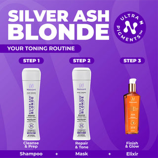 Silver Ash Blonde Hair Blue Toning Shampoo