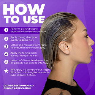 Silver Ash Blonde Hair Blue Toning Shampoo