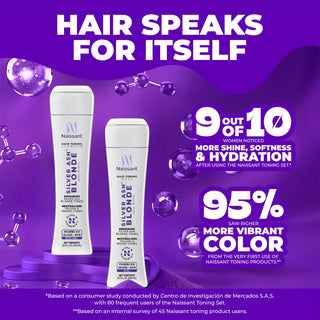 Silver Ash Blonde Hair Blue Toning Shampoo